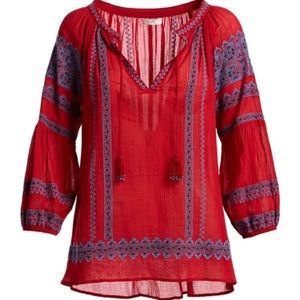 Joie Gauge embroidered peasant top